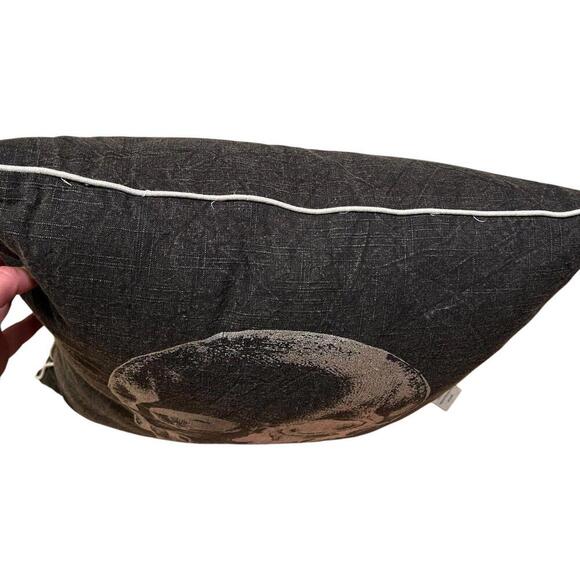 Christian LaCroix Square Black Pink White Skull Floral Pillow Accent Skeleton - Picture 3 of 5